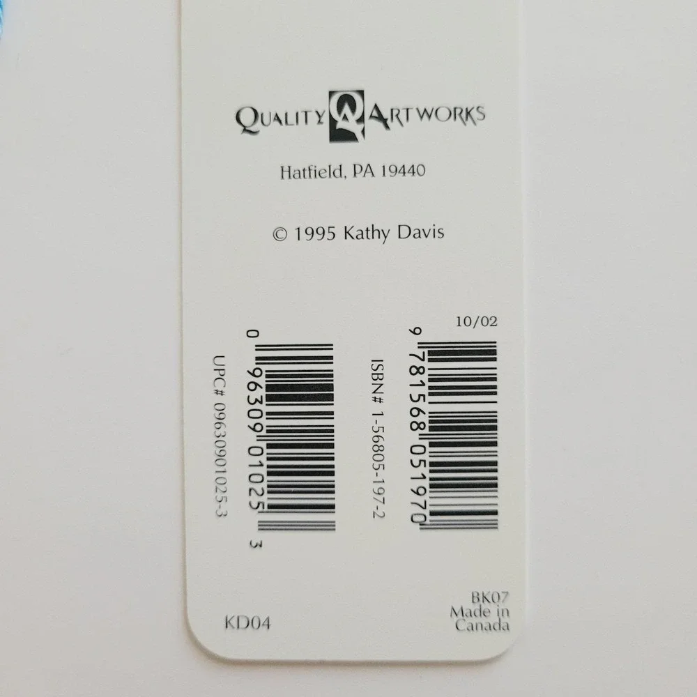 Vintage 90s Kathy Davis Teacher Hand Heart Mind Bookmark gift 1995 Artworks KD04